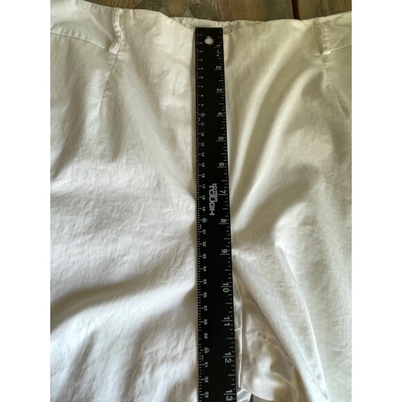 Talbots Wide Leg Chino Pants Womens 12 White Lined Stretch Fabric Made in Italy - Picture 9 of 11